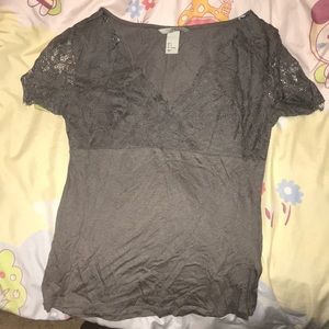 Gray Laced Top